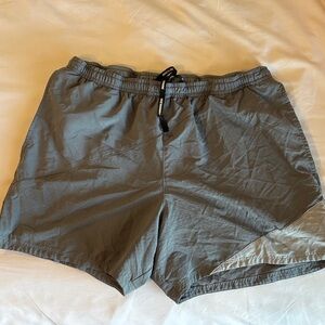 Gray Athletic Shorts with Drawstring